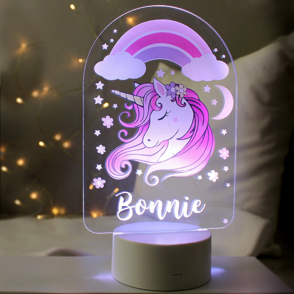 Eleanoras Personalised Unicorn Night Light Novelty Lights