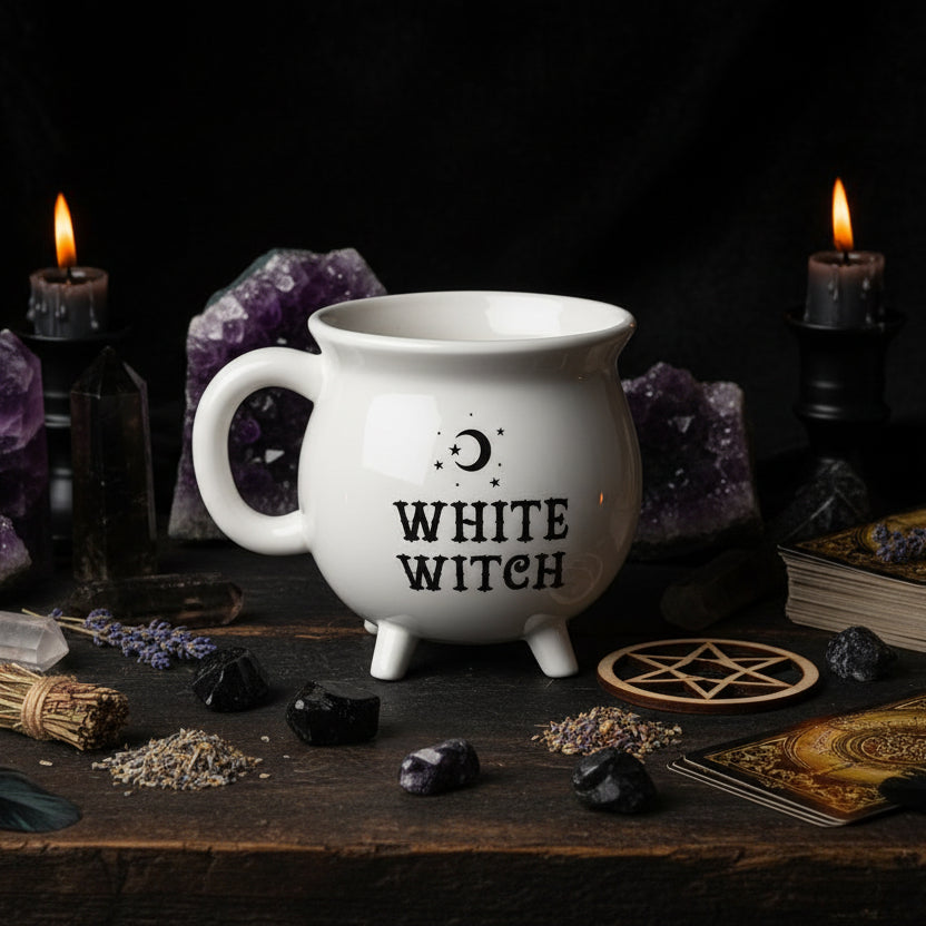 Eleanoras White Witch Cauldron Mug Mugs
