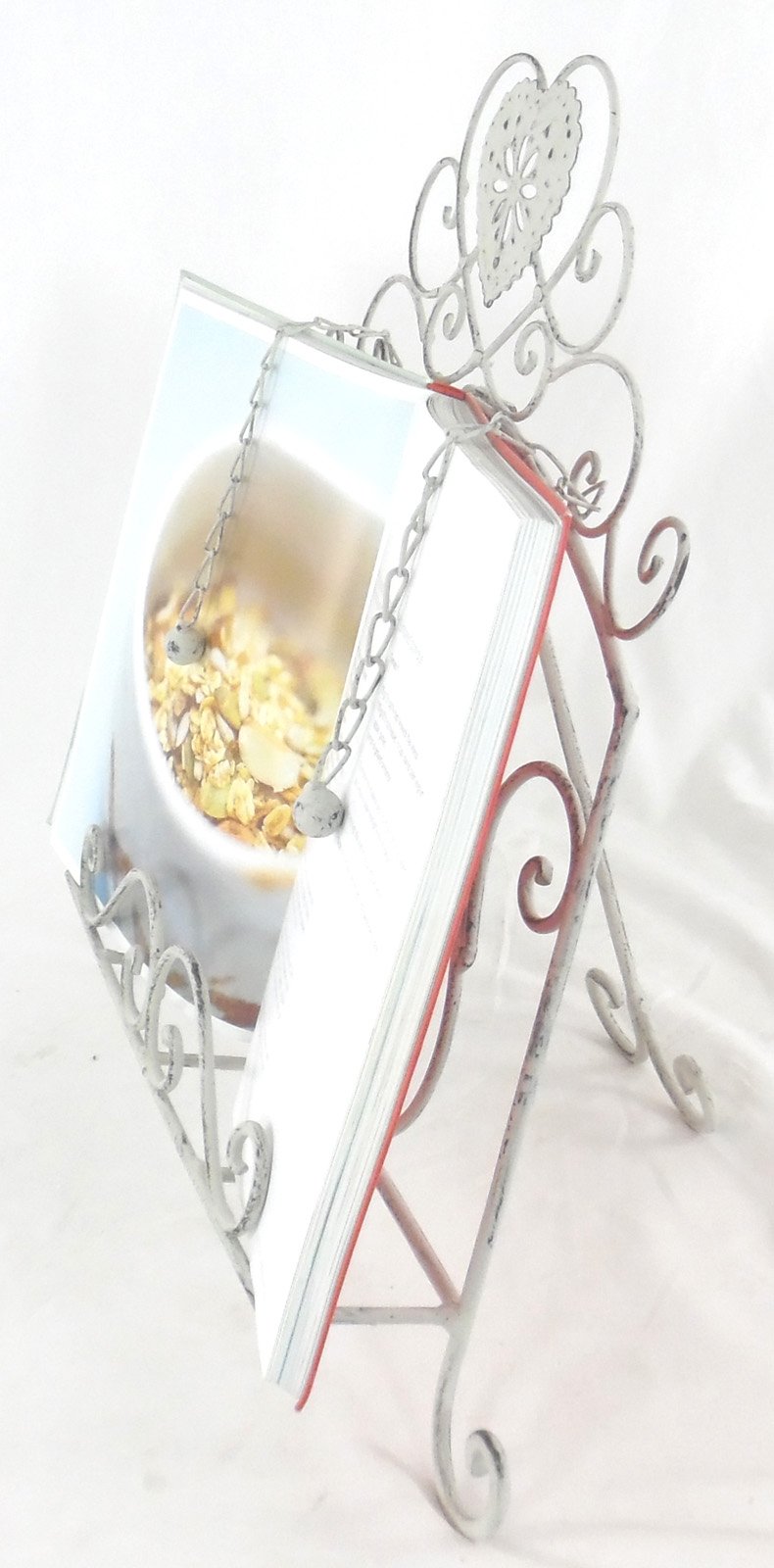 Eleanoras Grey Heart Cookery Book Holder 