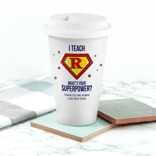 Eleanoras Personalised Super Teacher Travel Mug FLASKS