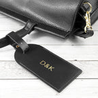 Eleanoras Personalised Black Foiled Leather Luggage Tag Luggage Tags