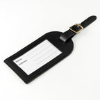 Eleanoras Personalised Black Foiled Leather Luggage Tag Luggage Tags