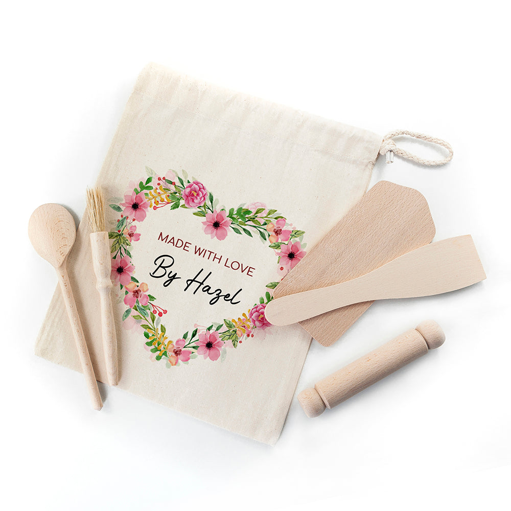 Eleanoras FLOWER WREATH KIDS PERSONALISED BAKING SET Utensils