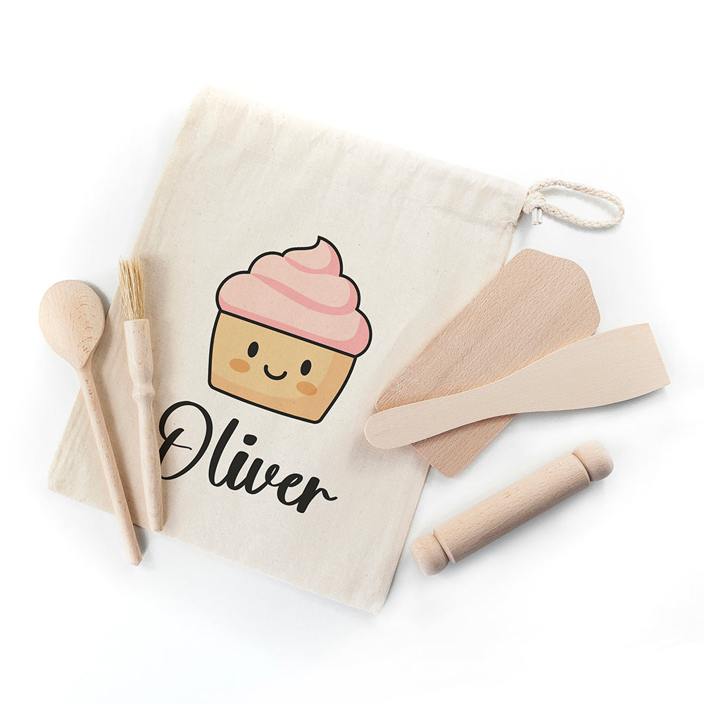 Eleanoras Personalised Cupcake Kids Baking Set Utensils