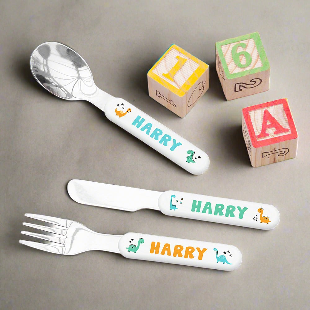 Eleanoras DINOSAUR PERSONALISED CUTLERY SET CUTLERY