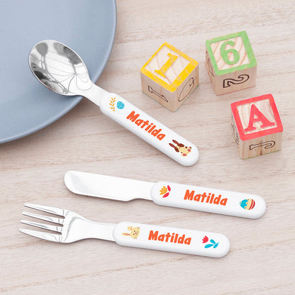 Eleanoras SPRING BUNNY PERSONALISED CUTLERY SET Cutlery