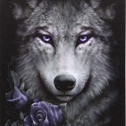 Eleanoras Wolf Roses Canvas Plaque by Spiral Direct 