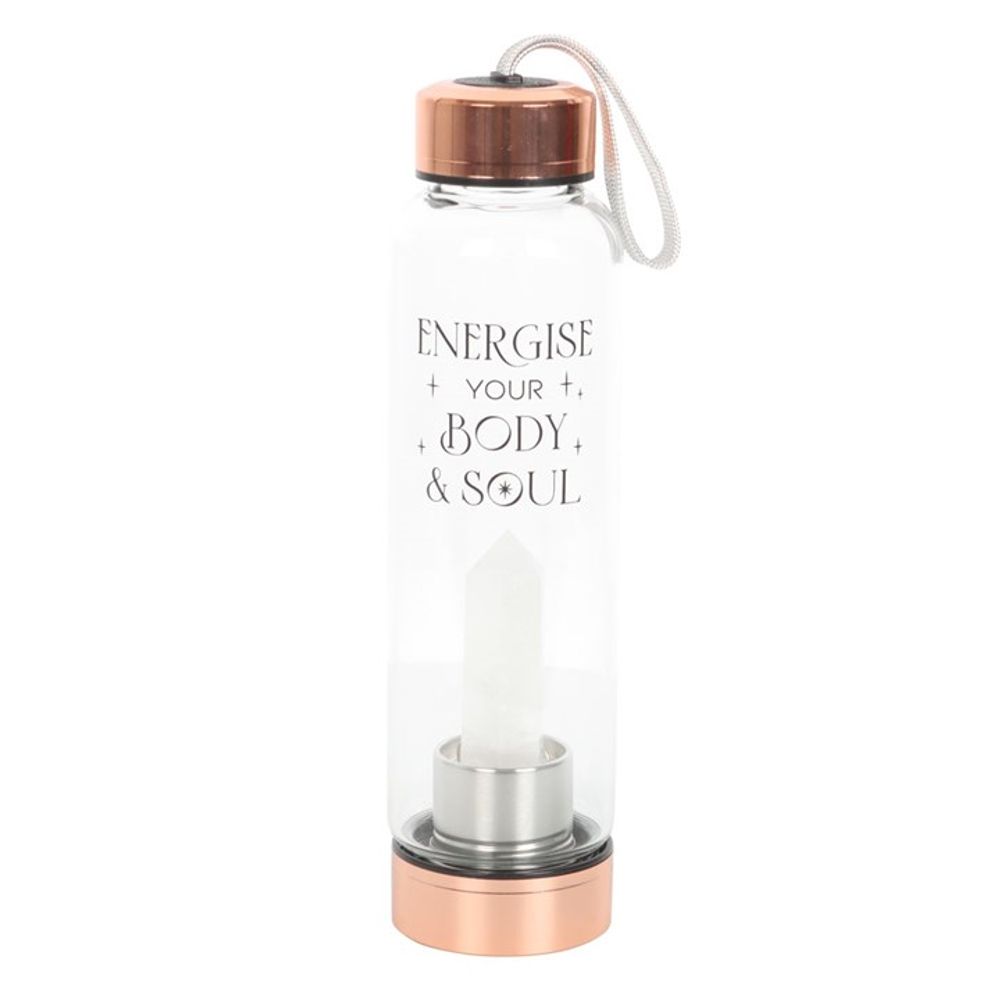 Eleanoras CLEAR QUARTZ BODY & SOUL GLASS WATER BOTTLE WATER BOTTLES