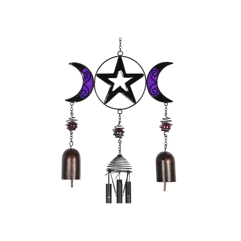 Eleanoras Triple Moon Windchime with Bells Windchimes