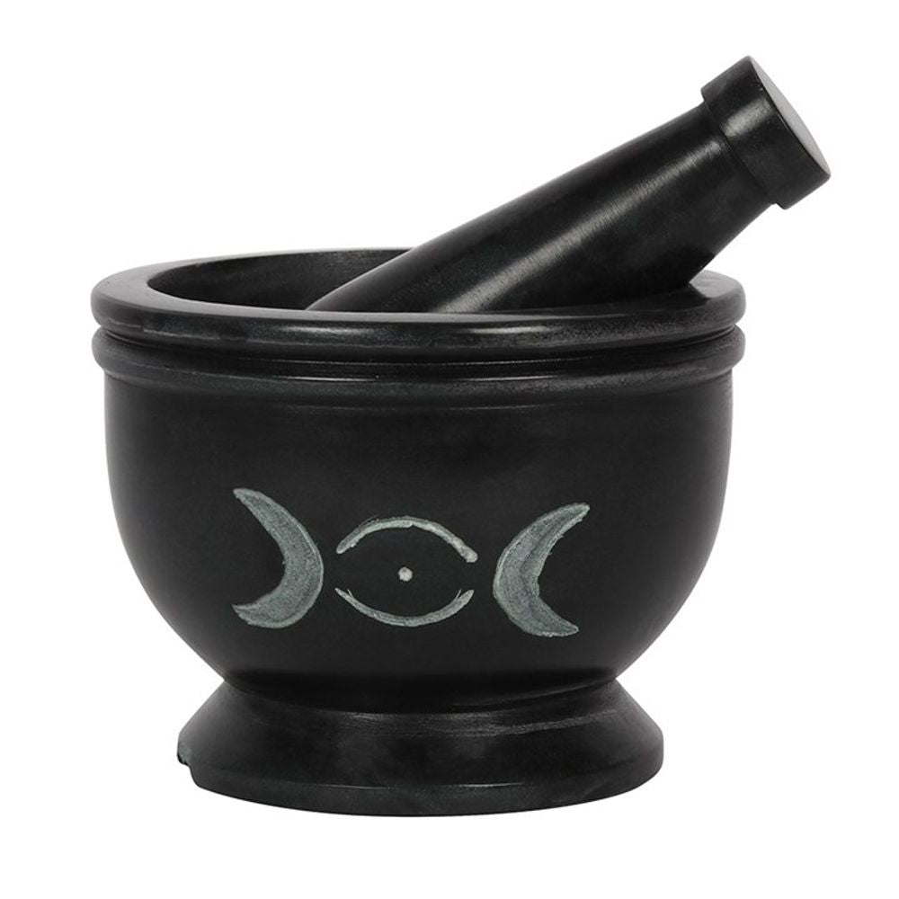 Eleanoras Soap Stone Triple Moon Pestle and Mortar 