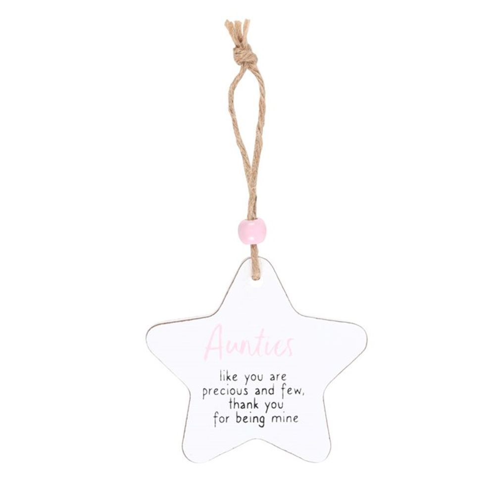 Eleanoras Aunties Hanging Star Sentiment Sign 