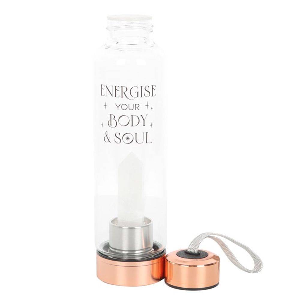 Eleanoras CLEAR QUARTZ BODY & SOUL GLASS WATER BOTTLE WATER BOTTLES