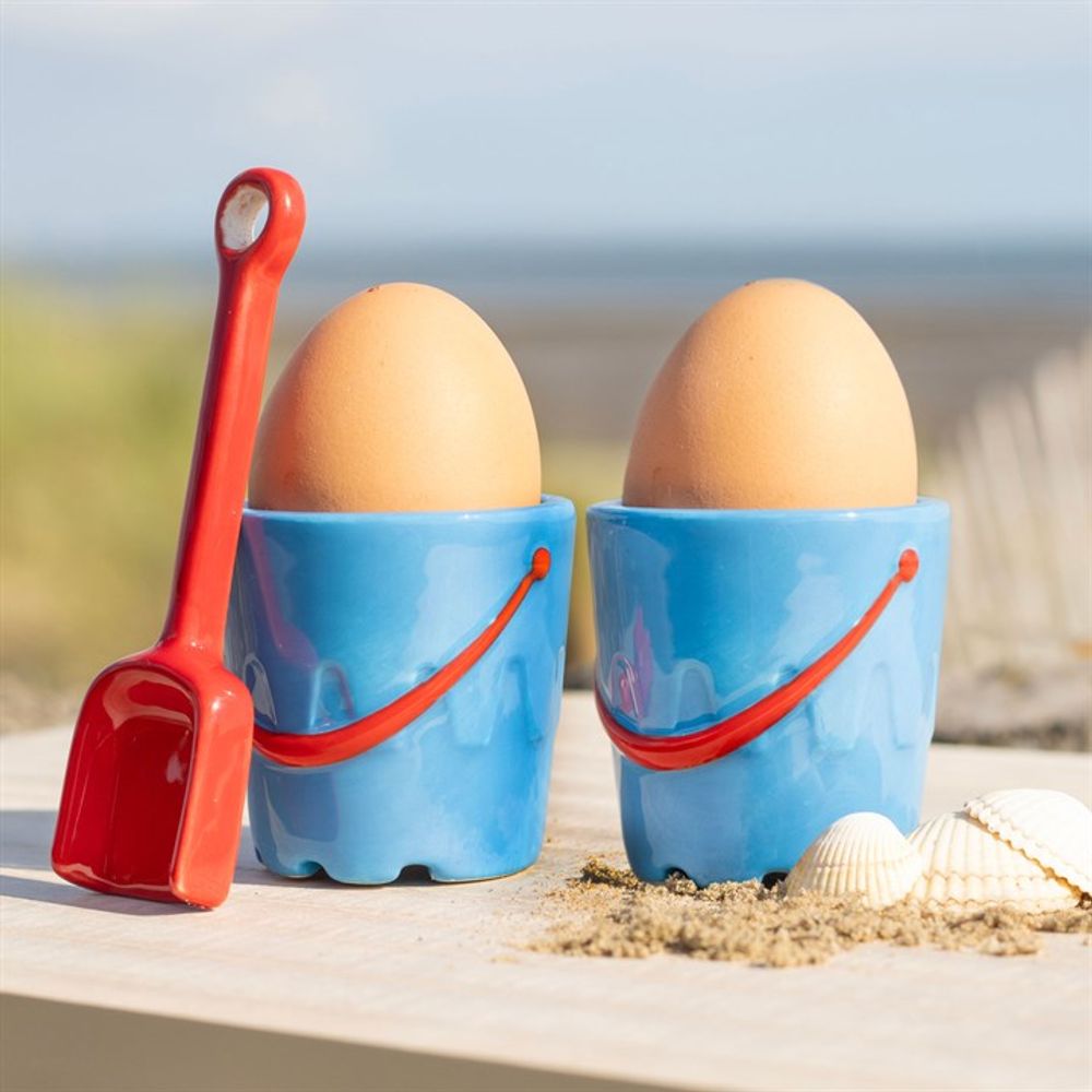 Eleanoras Bucket Shaped Egg Cups With Spade spoons Egg Cups & Storage