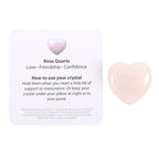 Eleanoras I LOVE YOU ROSE QUARTZ CRYSTAL HEART IN A BAG 