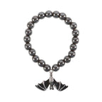 Eleanoras HANGING BAT HEMATITE CHARM BRACELET JEWELLERY