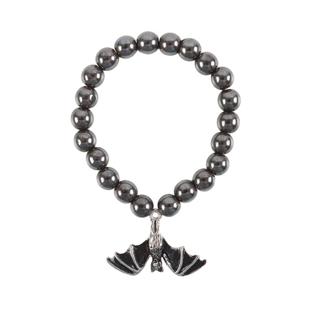 Eleanoras HANGING BAT HEMATITE CHARM BRACELET JEWELLERY