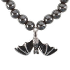 Eleanoras HANGING BAT HEMATITE CHARM BRACELET JEWELLERY