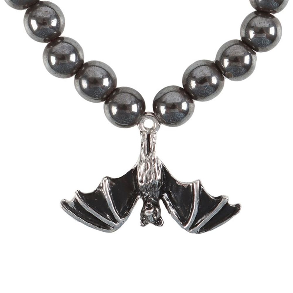 Eleanoras HANGING BAT HEMATITE CHARM BRACELET JEWELLERY
