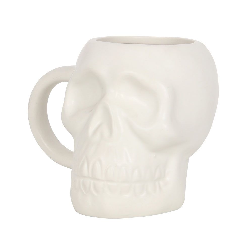 Eleanoras Matte White Skull Mug Mugs