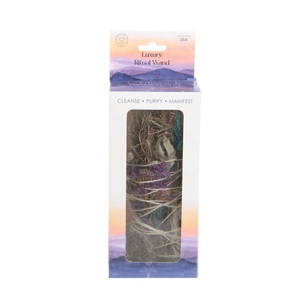 Eleanoras ROSEMARY, SAGE & ADVENTURINE RITUAL WAND SMUDGE STICK 6in SMUDGE STICKS & BOWLS
