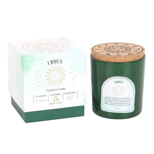 Eleanoras LIBRA SWEET JASMINE GEMSTONE ZODIAC CANDLE Candles - Scented