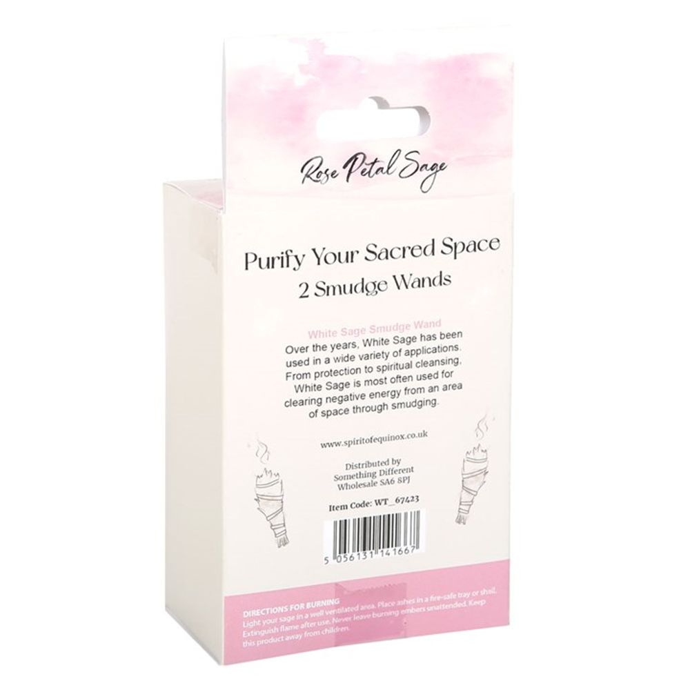 Eleanoras Rose Petal Sage Smudge Wands Set Of 2 Smudge Sticks and Bowls