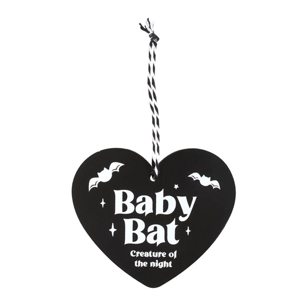 Eleanoras BABY BAT HANGING HEART SIGN Signs & Plaques