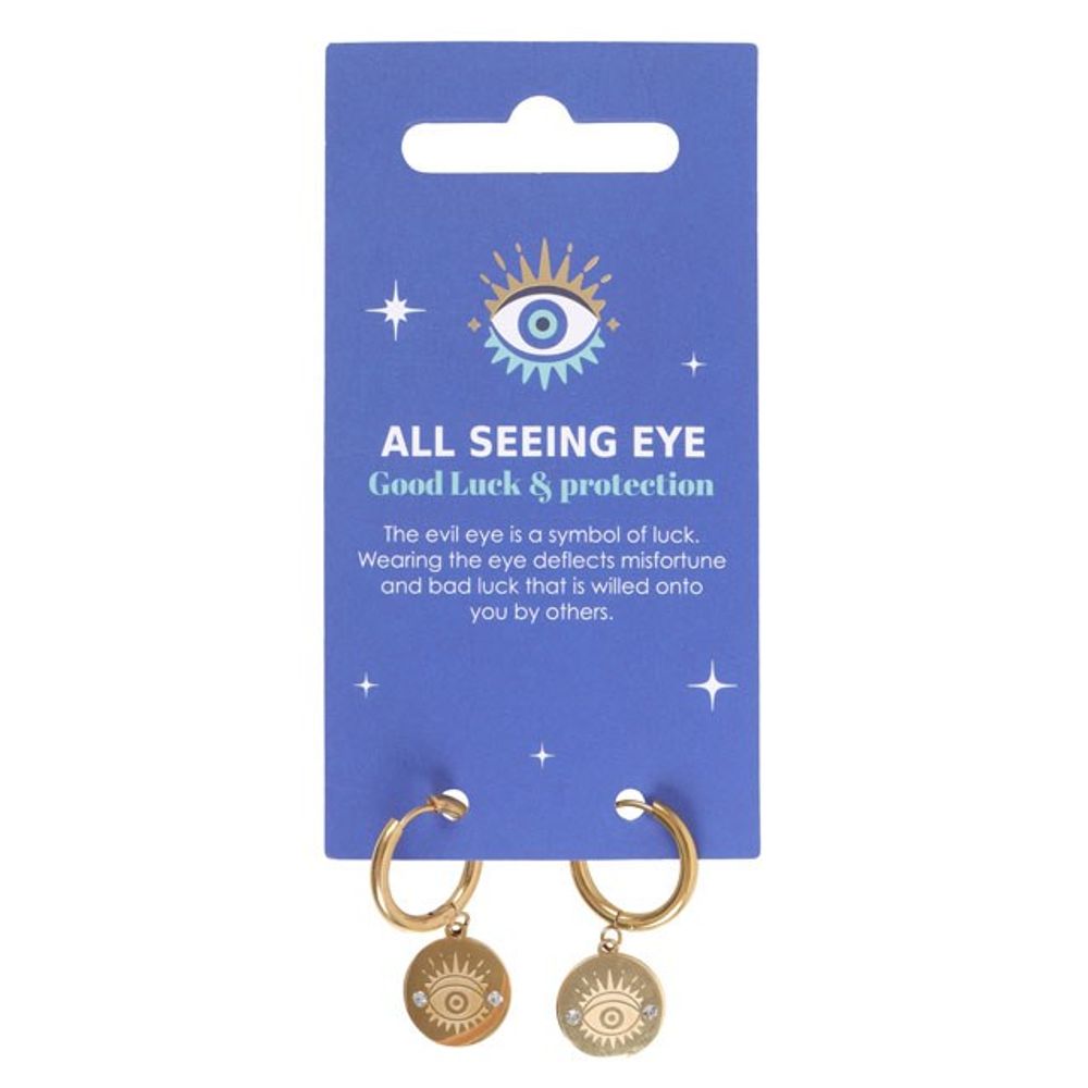 Eleanoras ALL SEEING EYE GOLD TONED EARRINGS Earrings