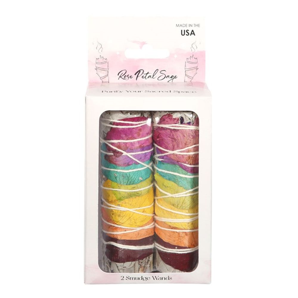 Eleanoras Rose Petal Sage Smudge Wands Set Of 2 Smudge Sticks and Bowls