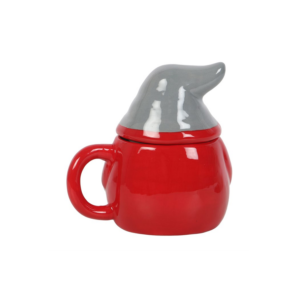 RED & GREY GONK LIDDED MUG