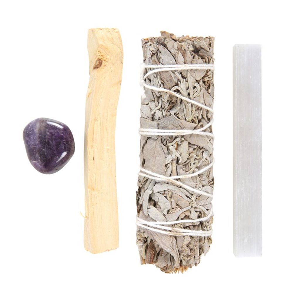 Eleanoras SMUDGE KIT WITH AMETHYST CRYSTAL SMUDGE STICKS & BOWLS