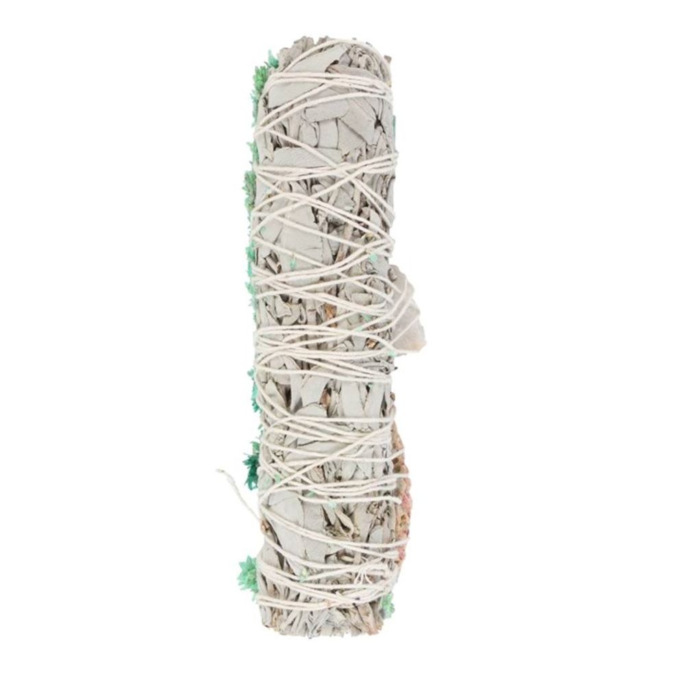 Eleanoras White Sage, Abalone & Quartz Ritual Wand Smudge Stick  6in Smudge Sticks