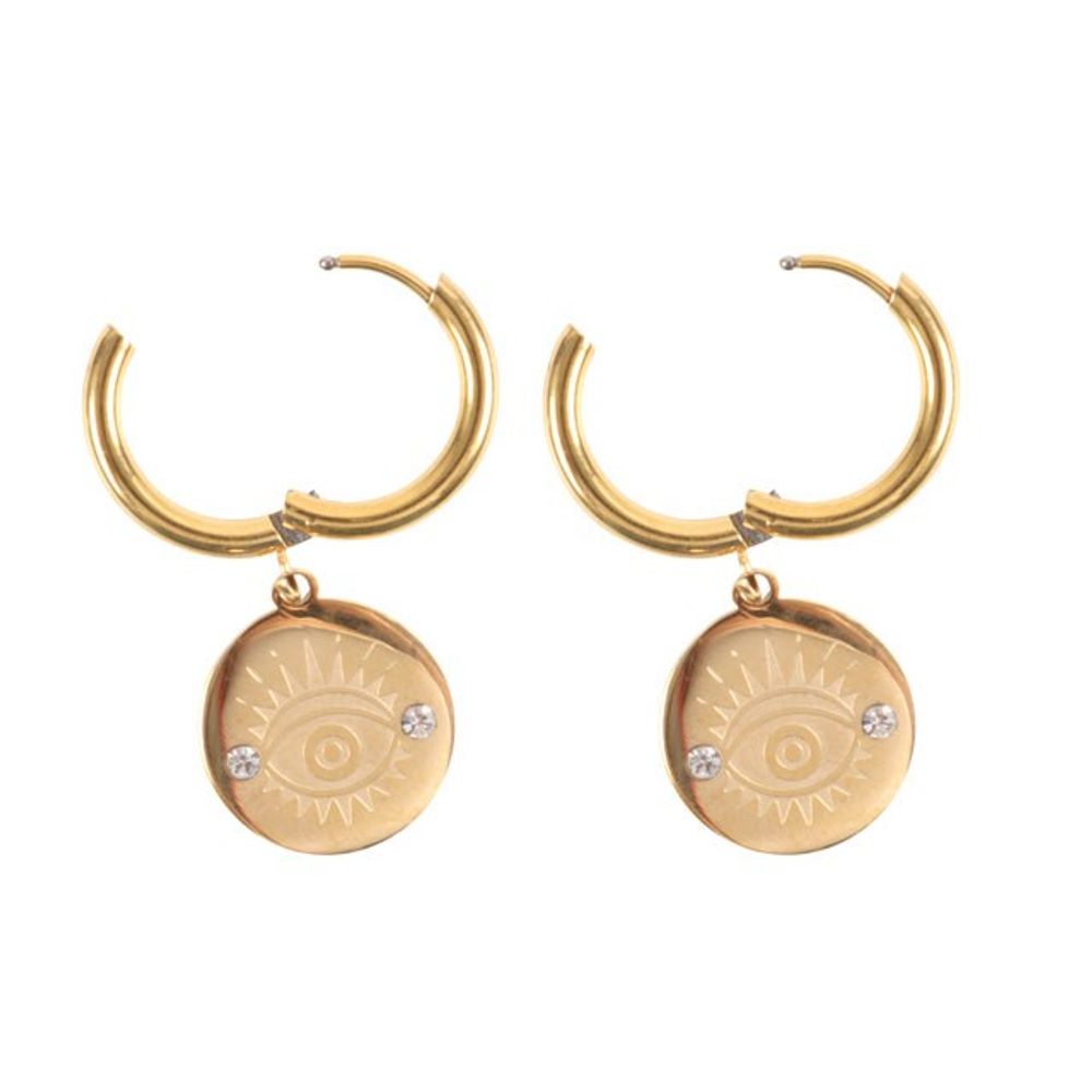 Eleanoras ALL SEEING EYE GOLD TONED EARRINGS Earrings