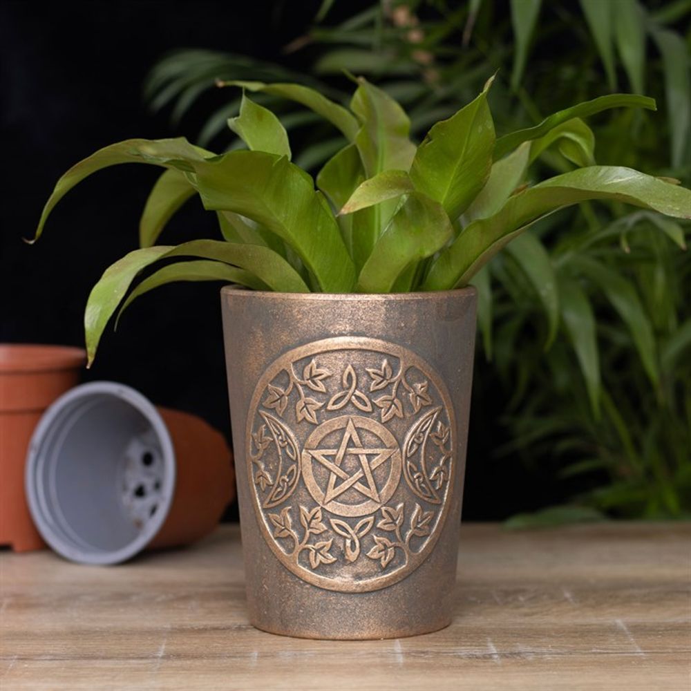 Eleanoras Triple Moon Bronze Terracotta Plant Pot by Lisa Parker Plant Pots
