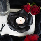 Eleanoras Black Rose Resin Tealight Candle Holder Candle Holders