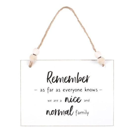 Eleanoras Nice And Normal Family Hanging Sign 