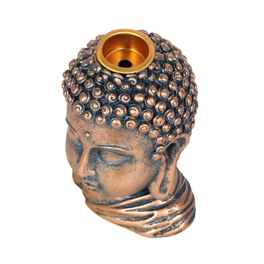 Eleanoras BRONZE BUDDHA HEAD BACKFLOW INCENSE BURNER Backflow Burners