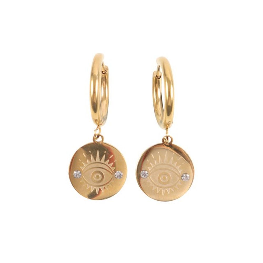 Eleanoras ALL SEEING EYE GOLD TONED EARRINGS Earrings