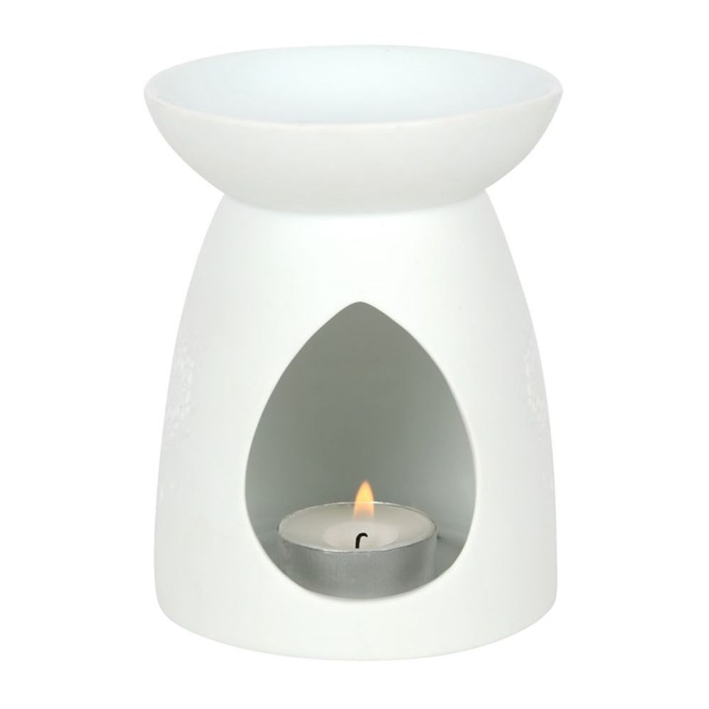 BUDDHA FACE WHITE CERAMIC OIL BURNER