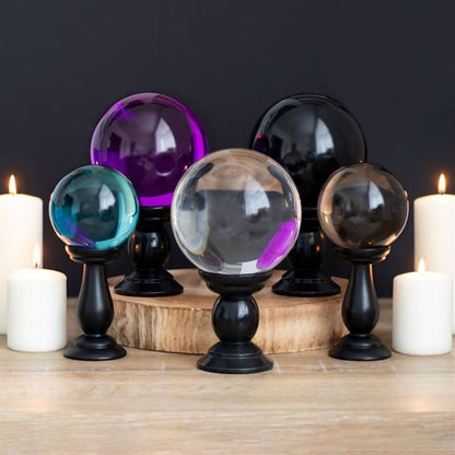 Eleanoras PURPLE LARGE CRYSTAL BALL ON STAND Crystal Balls