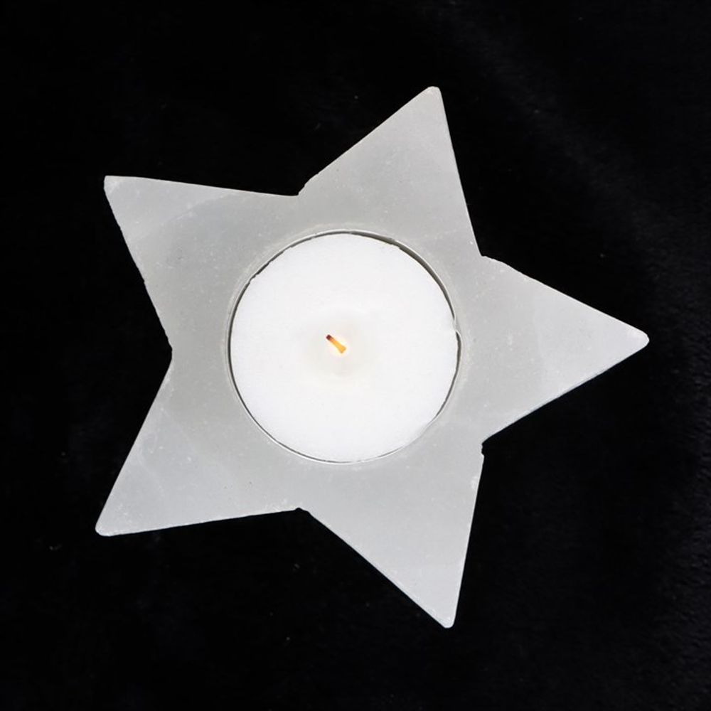 Eleanoras SELENITE STAR TEALIGHT HOLDER CANDLE HOLDERS