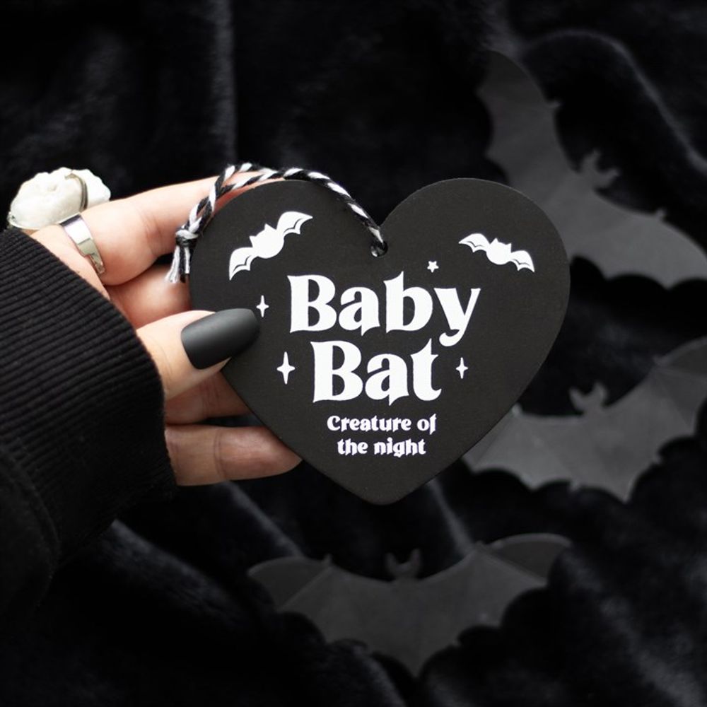 Eleanoras BABY BAT HANGING HEART SIGN Signs & Plaques