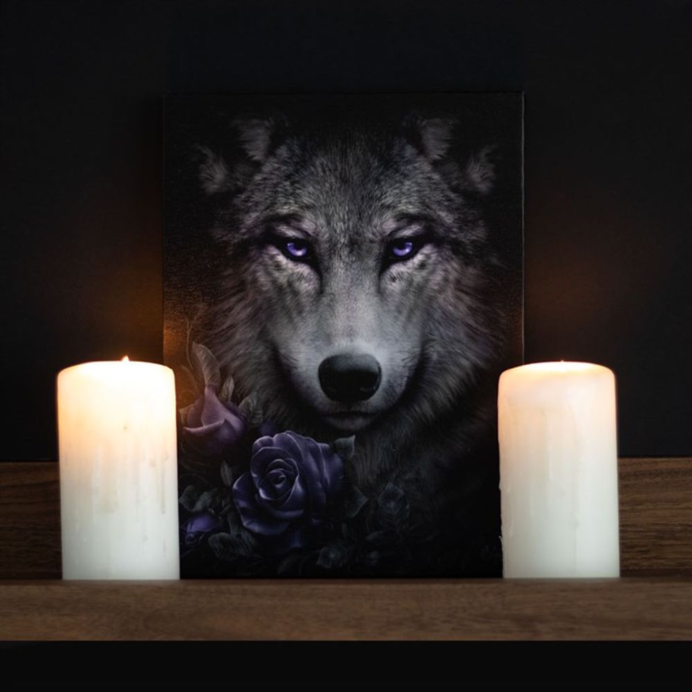 Eleanoras Wolf Roses Canvas Plaque by Spiral Direct 