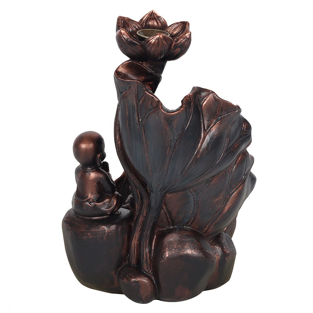 BRONZE EFFECT BUDDHA BACKFLOW INCENSE BURNER