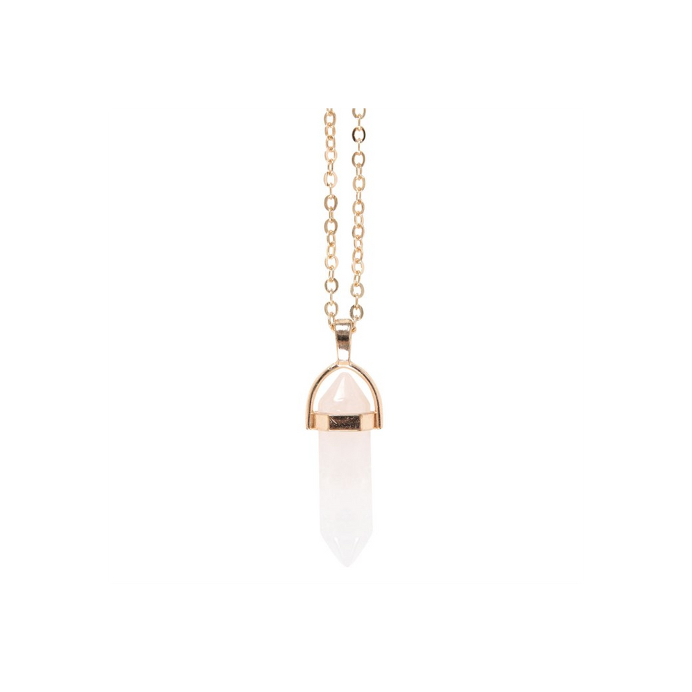 Eleanoras CLEAR QUARTZ CRYSTAL NECKLACE CARD JEWELLERY