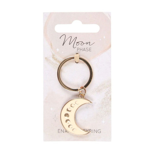 MOON PHASE CRESCENT ENAMEL KEYRING Keyrings from Eleanoras