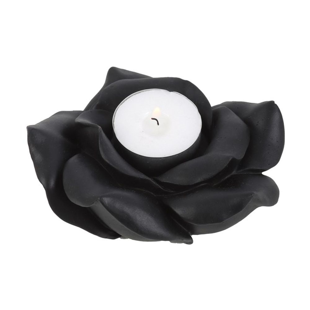 Eleanoras Black Rose Resin Tealight Candle Holder Candle Holders