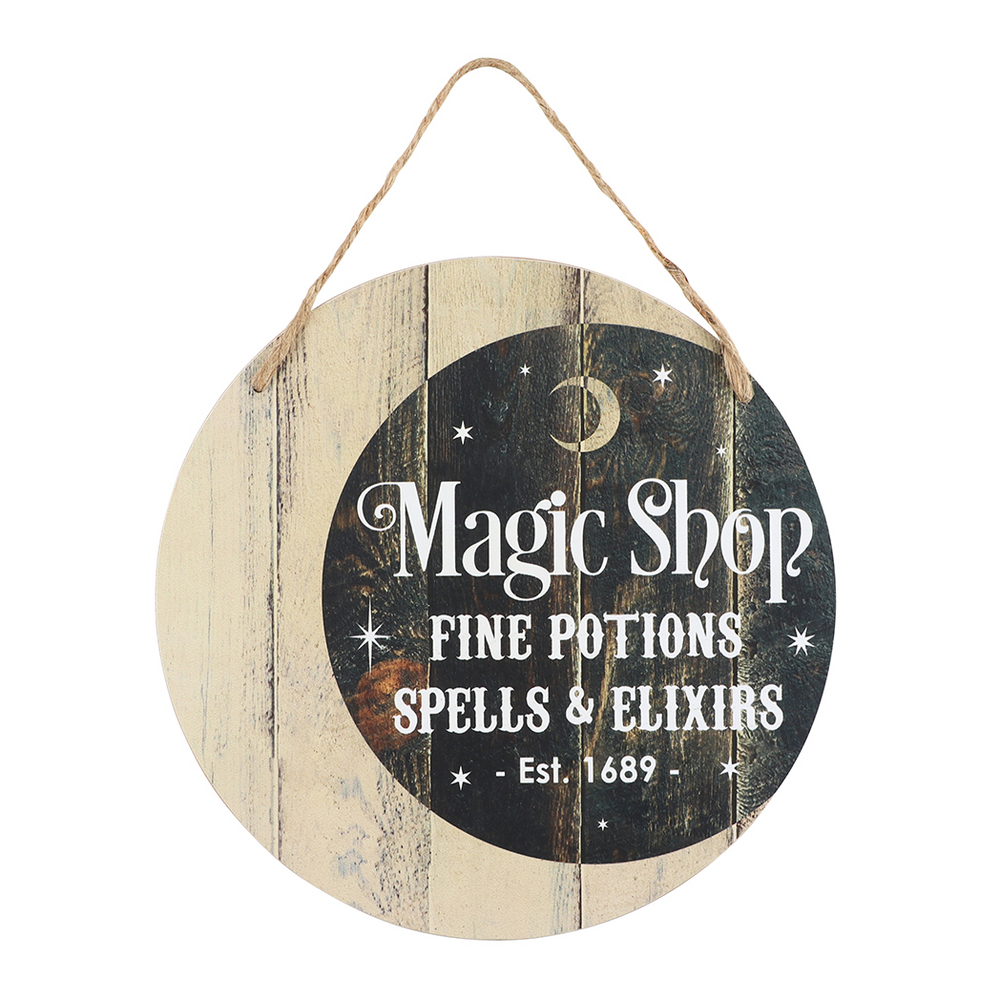 Eleanoras Magic Shop Round Hanging MDF Sign 