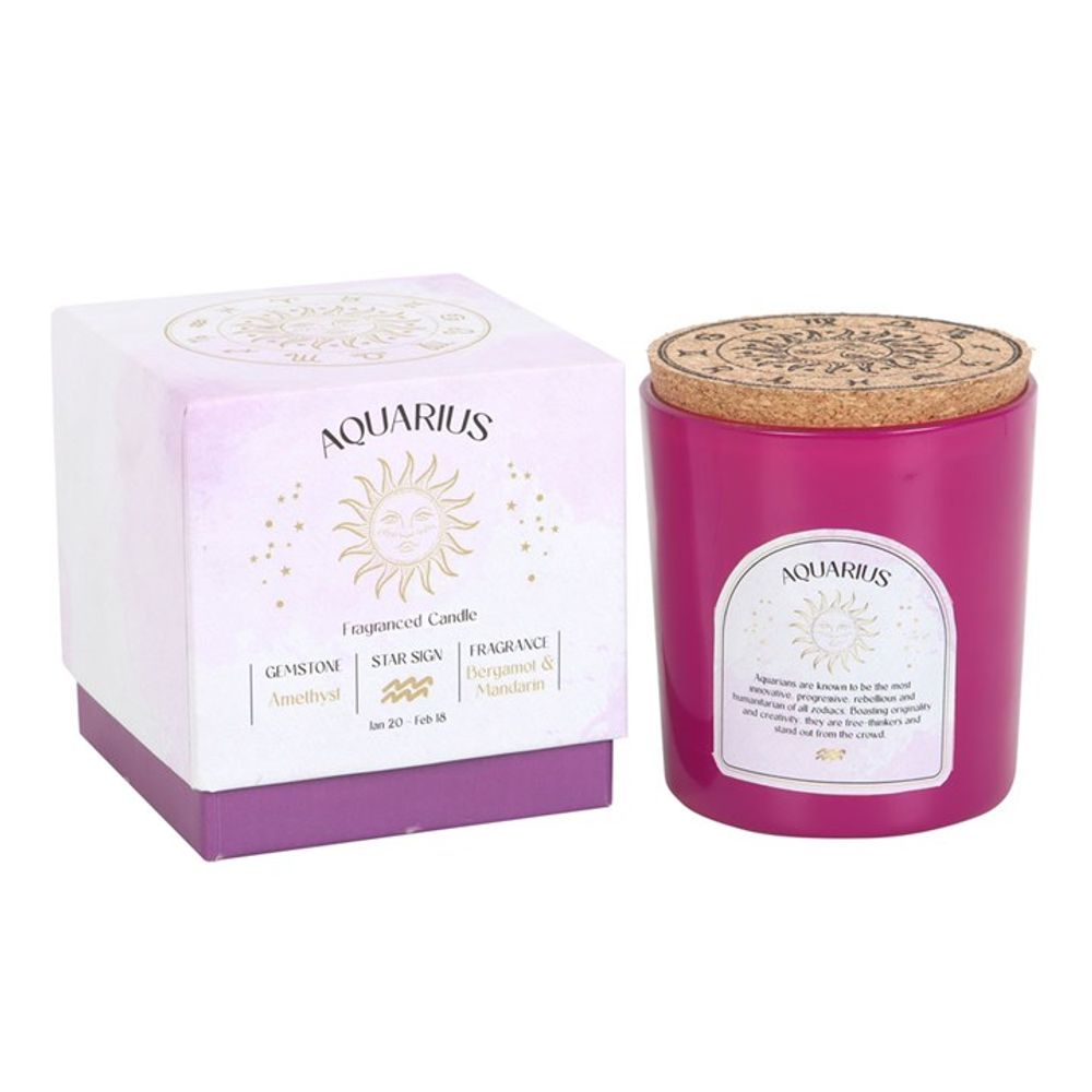 Eleanoras AQUARIUS BERGAMOT & MANDARIN GEMSTONE ZODIAC CANDLE Candles