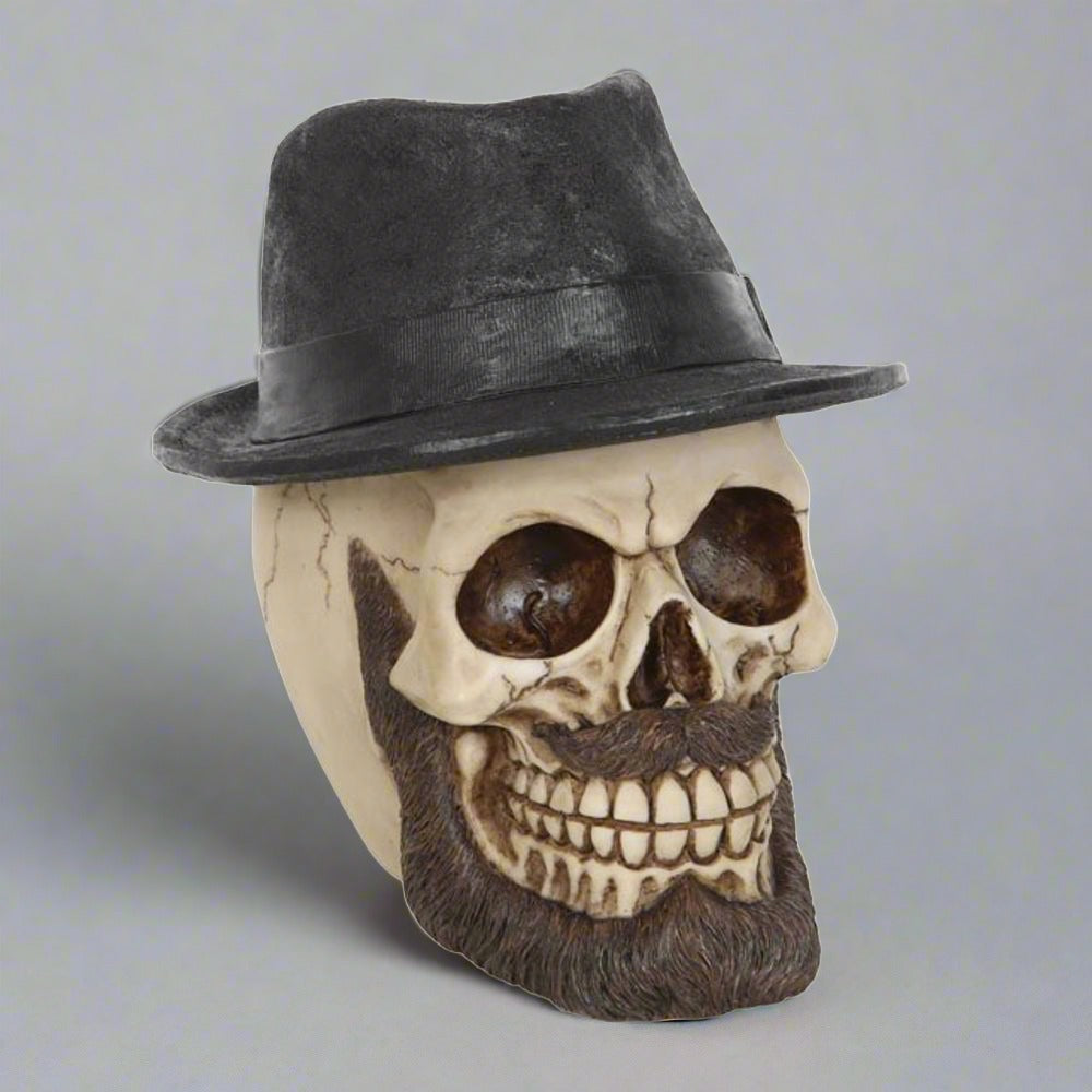 Eleanoras SKULL ORNAMENT WITH TRILBY HAT ORNAMENTS